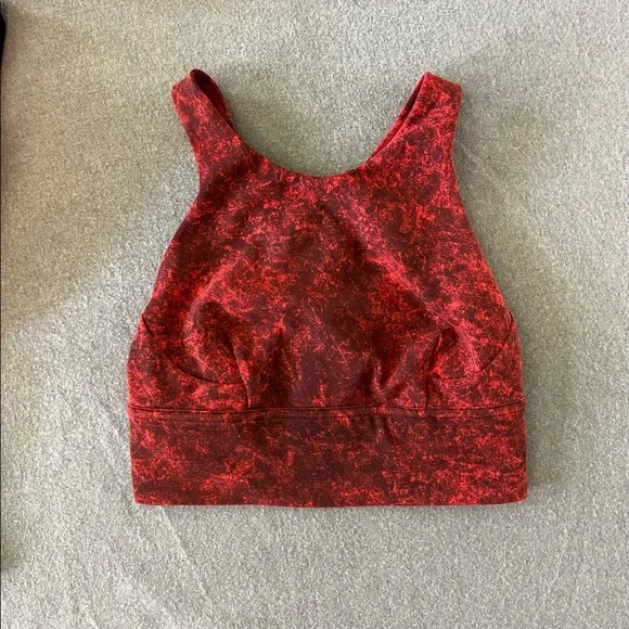 LULULEMON Sz 4 Wunder Train Long Line Med Support Sports Bra Yoga Athleisure $68 - Picture 6 of 12